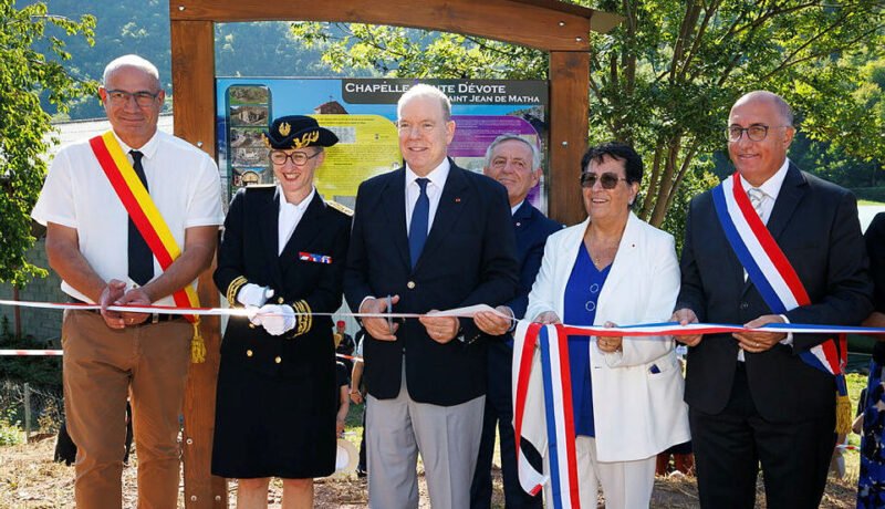 Prince Albert II visits Faucon-du-Caire for the consecration of a chapel dedicated to Sainte Dévote