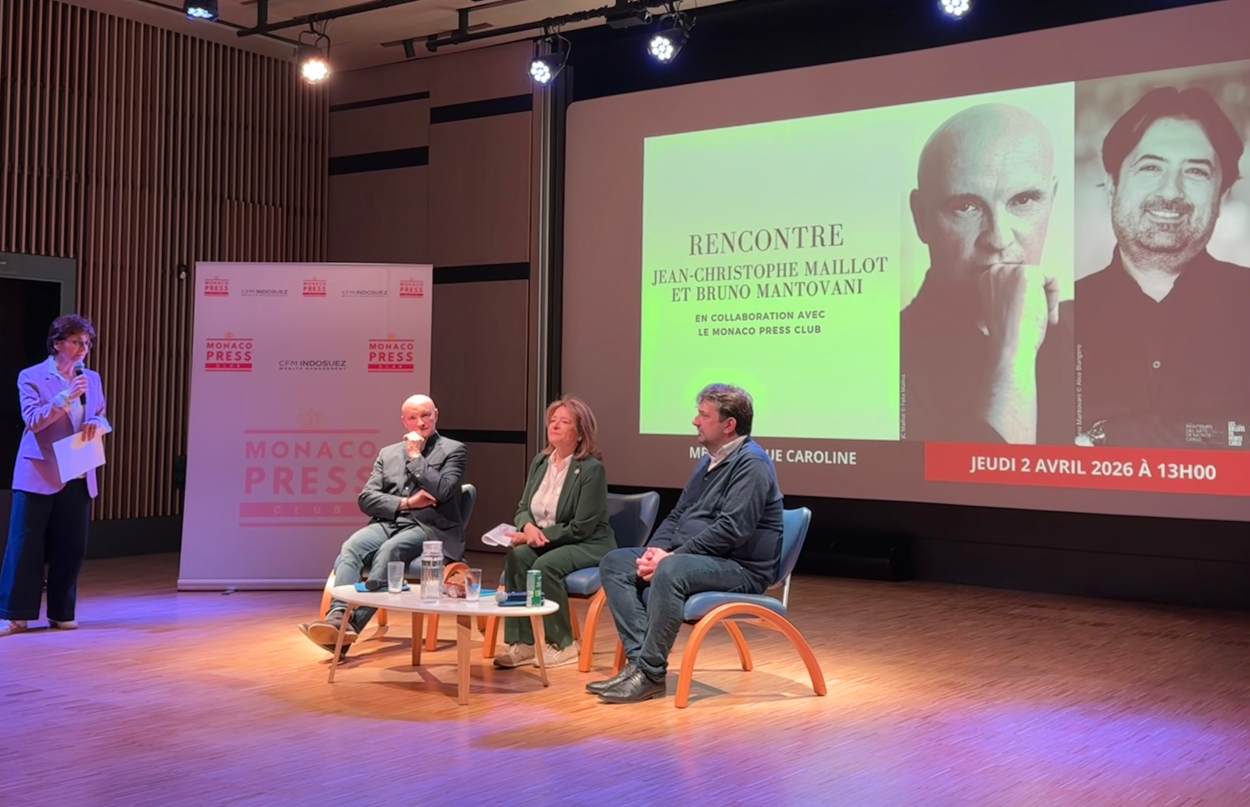 Jean-Christophe Maillot and Bruno Mantovani at the Monaco Press Club